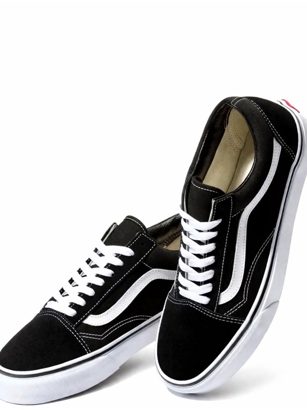 Vans Black and White Old Skool Low-Top Sneakers - Men's